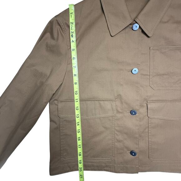 New THEORY Feather Chino Cropped Work Jacket Medium - Picture 13 of 14